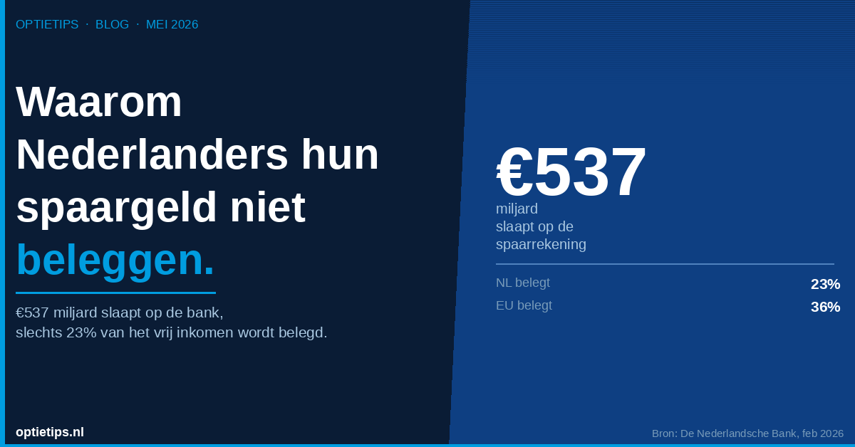 Waarom particulieren hun spaargeld niet beleggen, en wat het u kost
