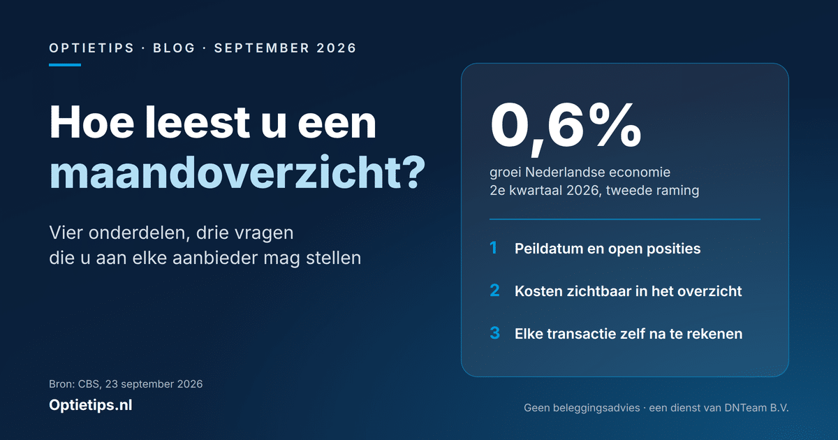 Illustratie bij de blog Hoe leest u een maandoverzicht, met het CBS-cijfer over de groei van de Nederlandse economie in het tweede kwartaal van 2026